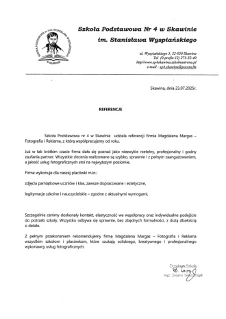 Referencje: Szkoła Podstawowa nr 4 w Skawinie