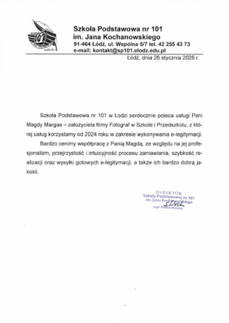 Referencje: SP nr 101 w Łodzi