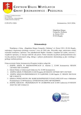 Referencje: CUW Jerzmanowice-Przeginia