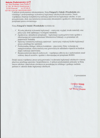 Referencje: SP nr 6 w Przemyślu